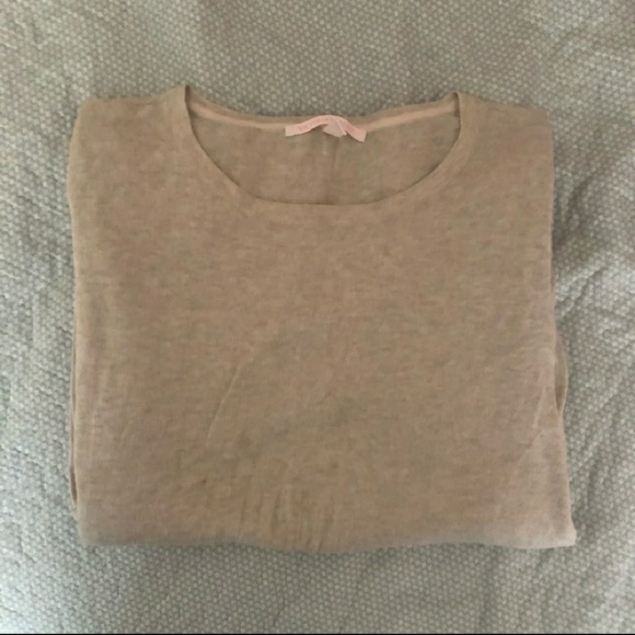 Beige Knit w/ Lace Detail Sweater by VS - Picture 1 of 2